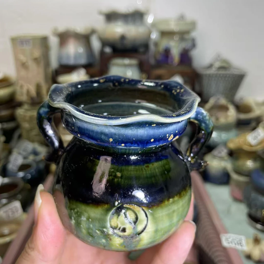 狼盆&叉腰花边款（内口径6左右）