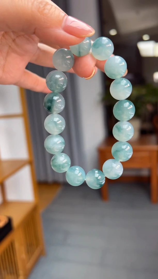 【闪购商品】翡翠颈饰未镶嵌（成品三天鉴赏期）12.8mm+手串单圈