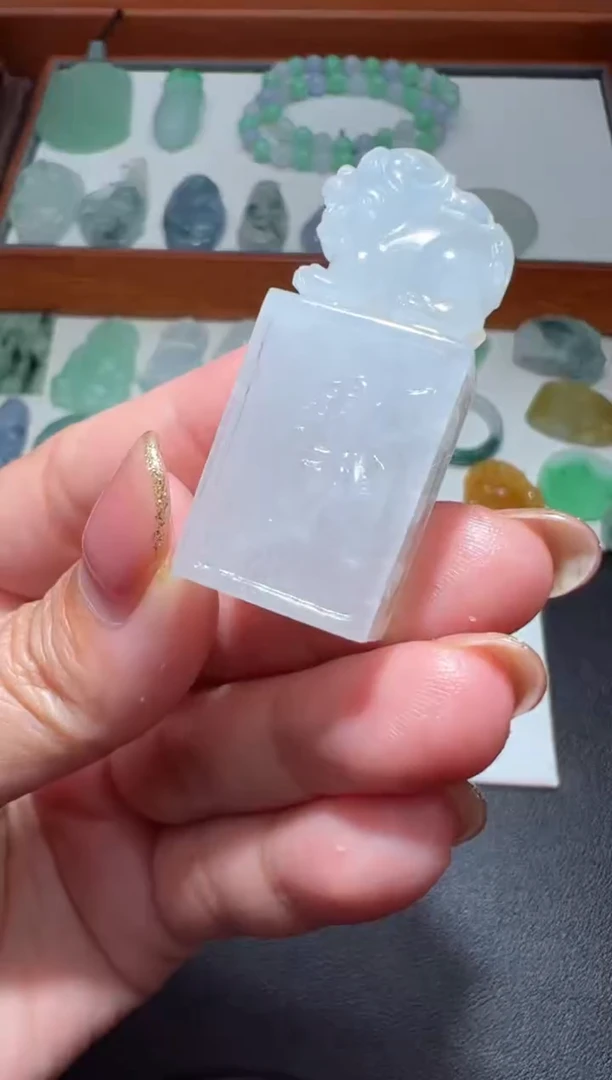 【闪购商品】定制翡翠未镶嵌41.7*17.3*13貔貅印章