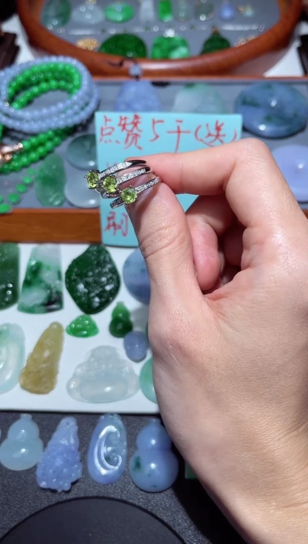 【闪购商品】橄榄石戒指银S925镶嵌多样性一件发货