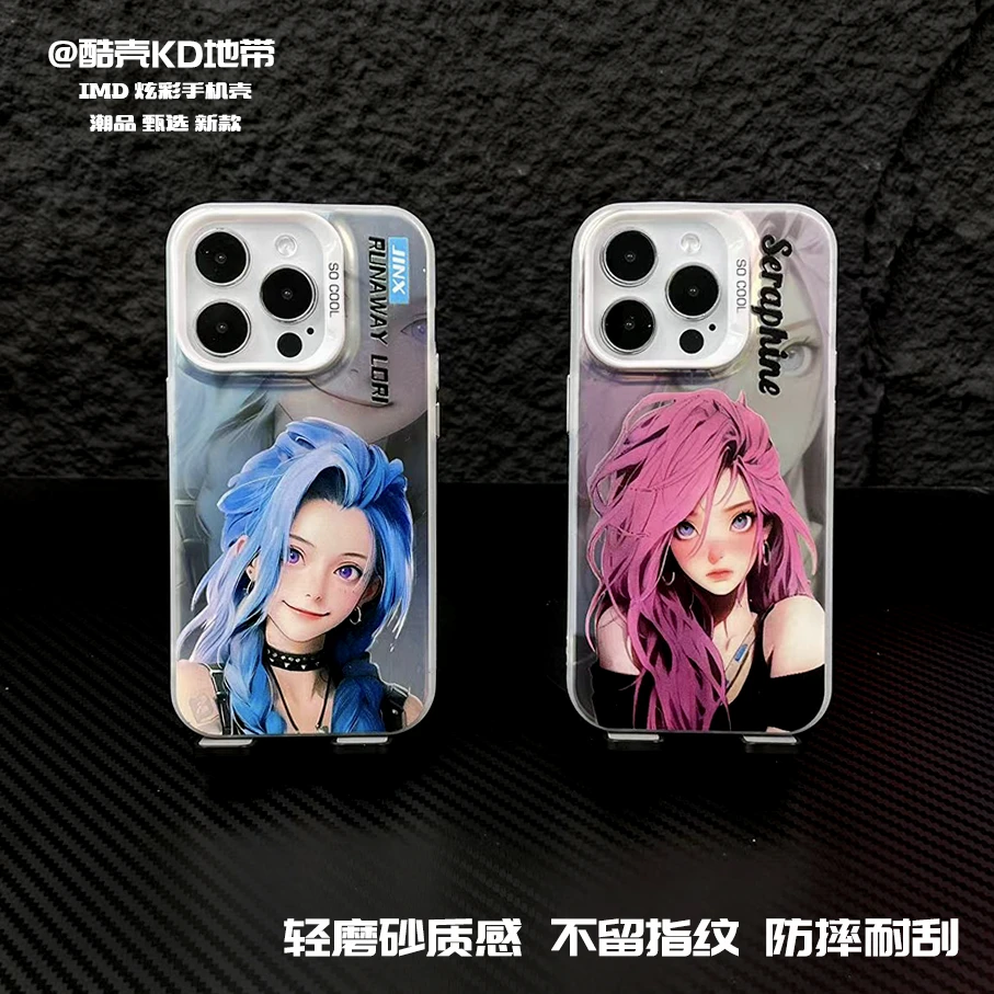 暴走萝莉-极光彩银IMD创意爆款软硬适用男苹果华为OPPO小米手机壳