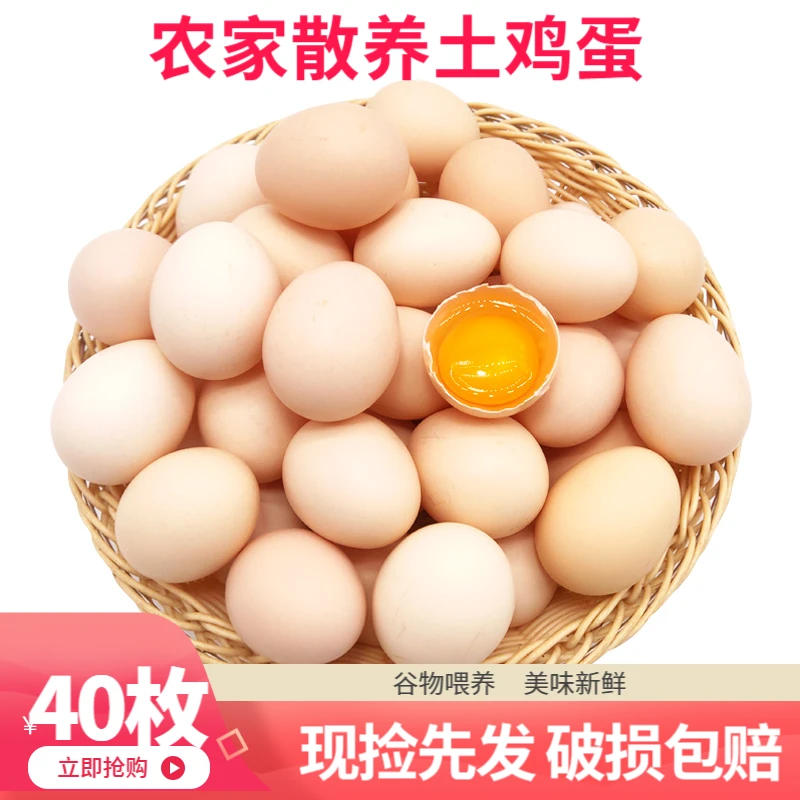 40枚装生态健康鲜土鸡蛋初产蛋现捡农产品新鲜营营养好吃优质配送