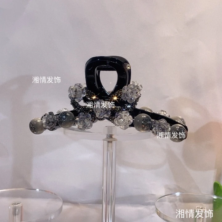 XQ2022韩版发饰十一公分新款气质轻奢时尚黑色优雅双面网红大抓夹