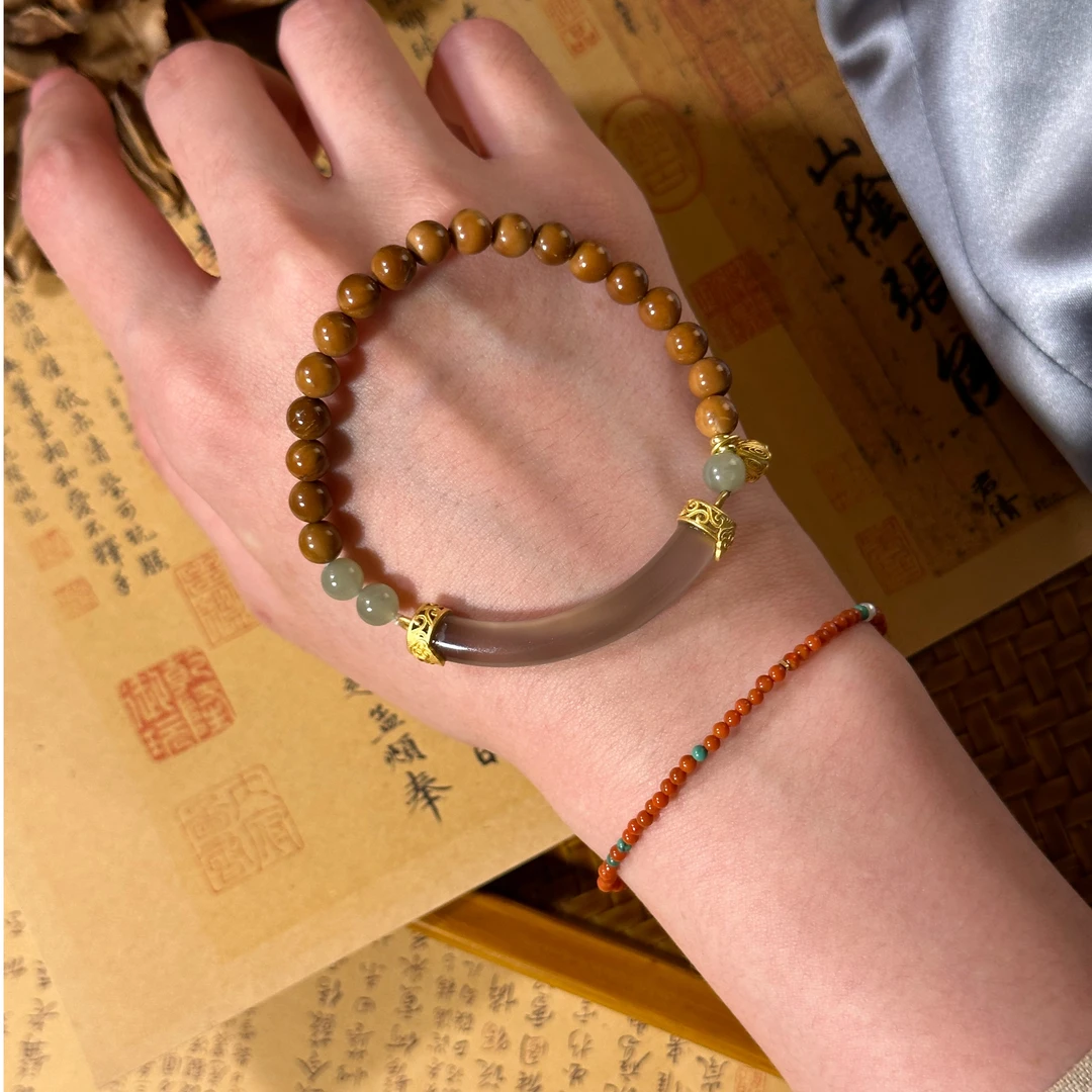 半城烟雨 库克0.6+和田 单圈手串