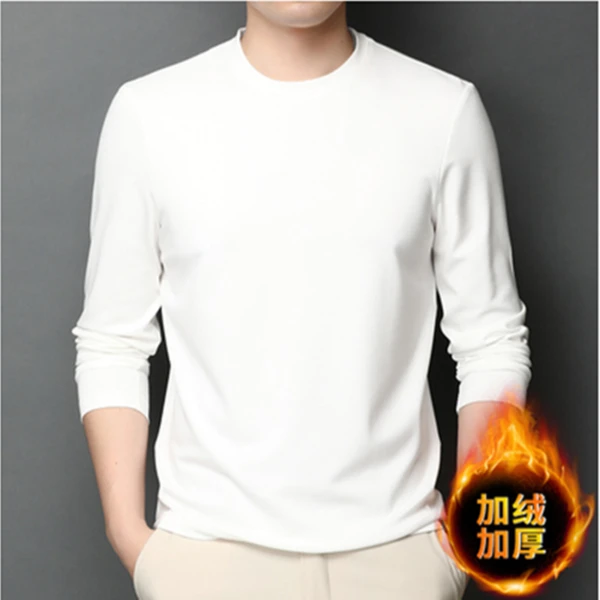 450g加绒加厚打底衫男士长袖t恤内搭修身秋衣秋冬季厚实保暖上衣