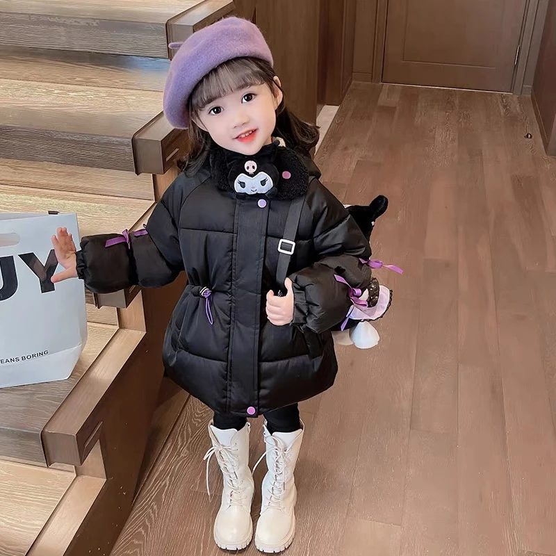 0307儿童羽绒服女童中长款洋气加厚小童宝宝新款卡通冬装外套