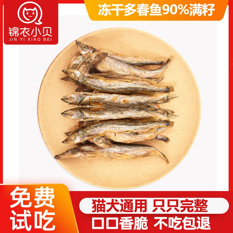 冻干多春鱼干猫零食狗狗宠物零食小鱼干营养度无盐满籽低敏蛋白质