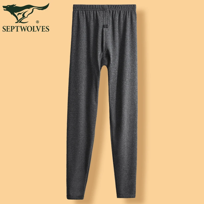 七匹狼男士保暖裤男加绒加厚秋冬季秋裤保温蓄热护膝防风打底裤男