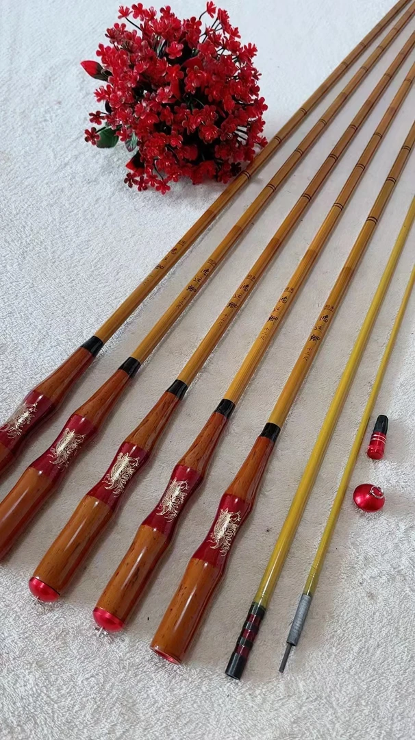 新品鸿运鲫仿竹节全图装超轻超细鲫鱼竿长节高碳竿