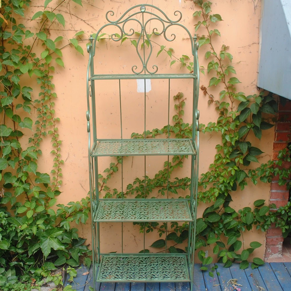 花园铁艺多层镂空花架户外置物架书橱组合收纳架储物柜货架展示架