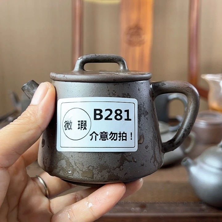 戬谷龙窑坭兴陶柴烧茶壶281