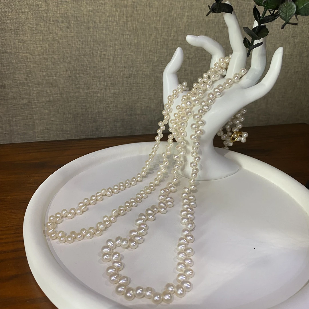 【四季长歌】精选优质极光无核珍珠定制毛衣链长80-85多样性发其一