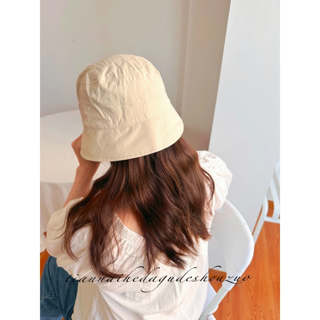可爱文艺渔夫帽 小众薄款夏季百搭遮阳帽韩版纯色休闲水桶帽