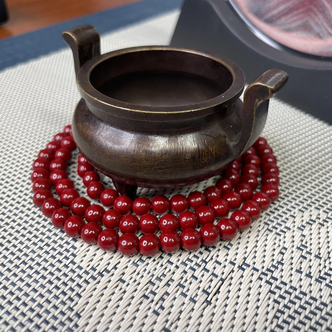含辰砂工艺品正品朱砂108颗天然辰砂高含量保真男女手串
