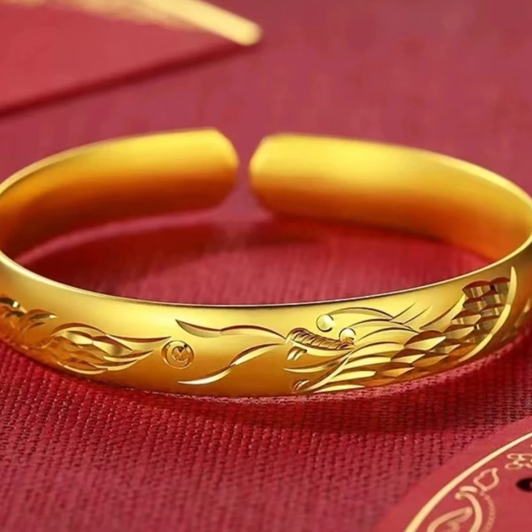 合金手镯 【龙凤手镯】女款妈妈时尚古法传承精美龙凤呈祥经典复古