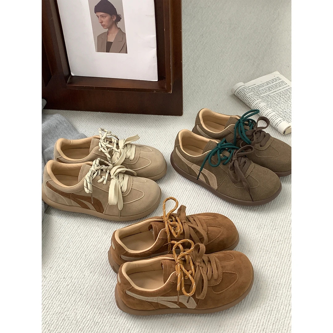 2024秋季新款复古百搭运动休闲板鞋软底英伦风韩版时尚单鞋圆头