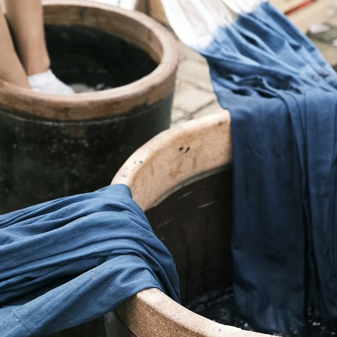 云洗蓝 通用现货1号定制手工植物染扎染文创用品（孤品/福利品）