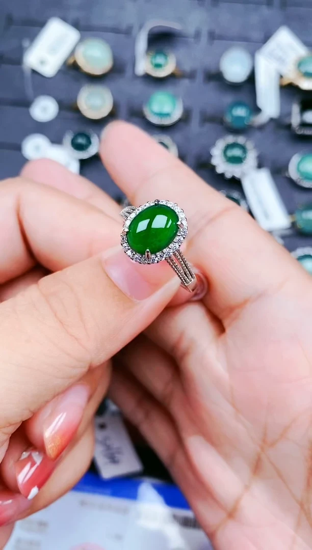 【闪购商品】翡翠戒指银S925镶嵌111111111
