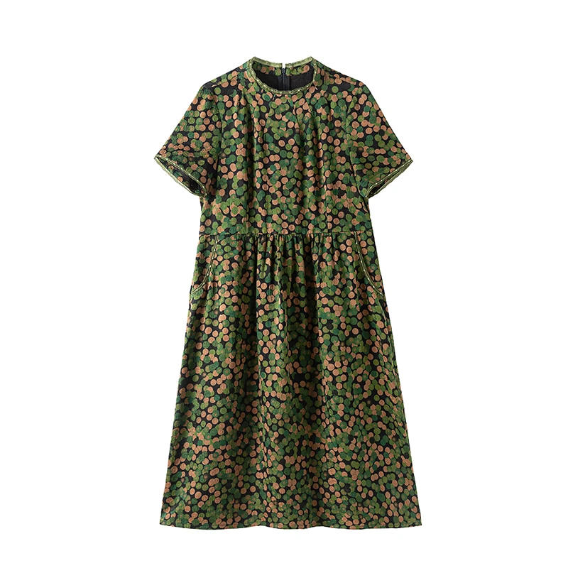 孤品福利 高端香云纱冠乐绉花萝连衣裙气质新中式桑蚕丝 长114