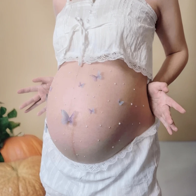 大肚子贴纸彩色大肚子拍照道具装饰品水晶钻贴纸可爱孕期造型钻