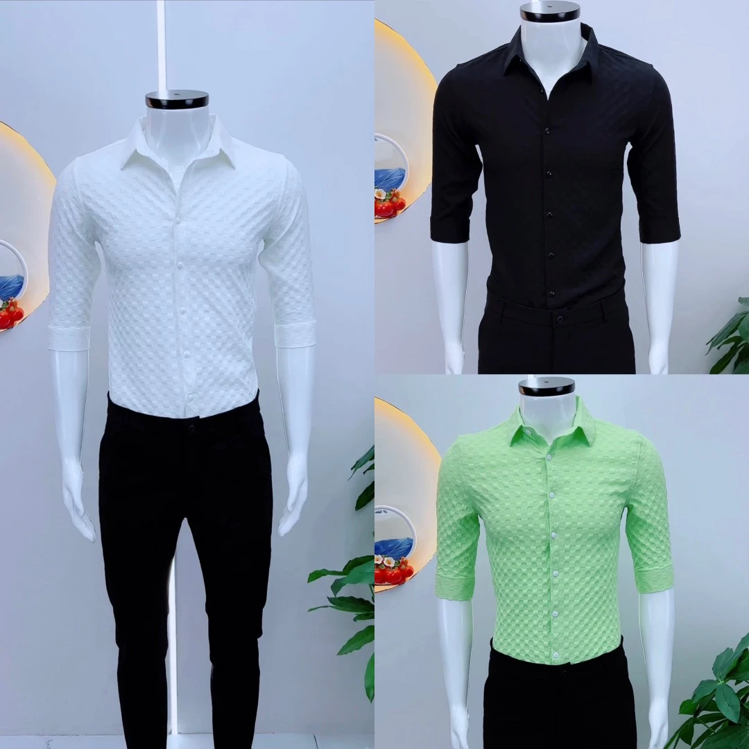 痞帅潮牌男士小方格衬衫时尚潮流修身显瘦新款男士衬衫休闲气质