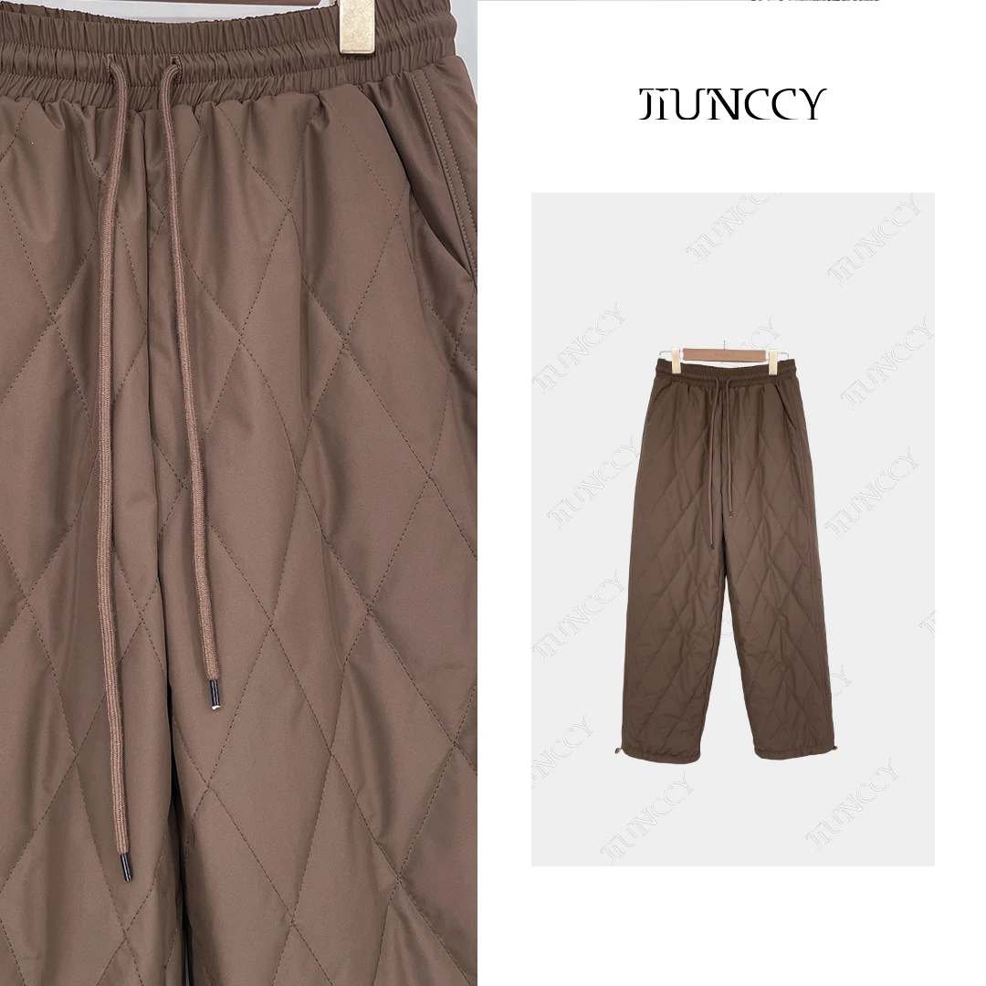 JIUNCCY【炙热】定制三防菱格脚口可抽绳填充3M新雪丽棉长裤42CK091