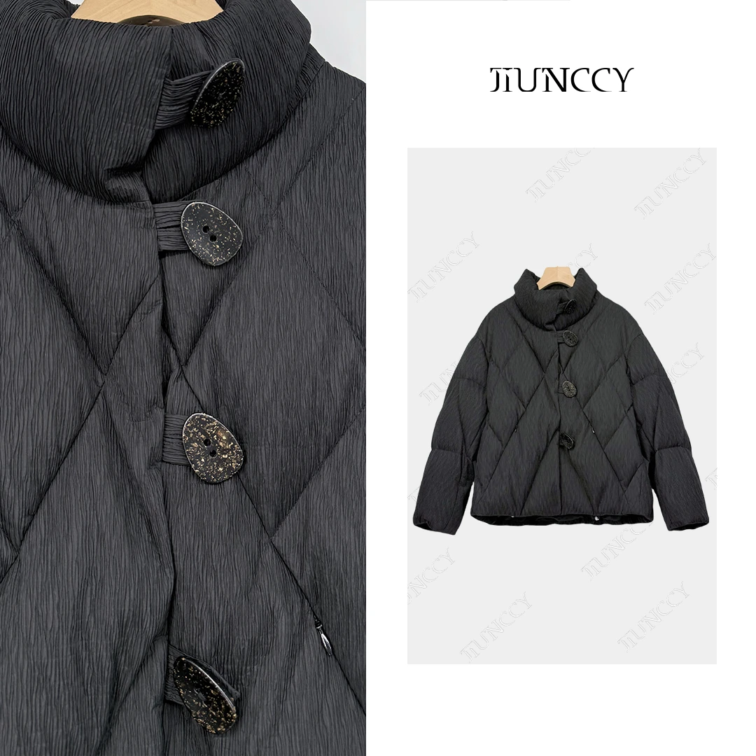 JIUNCCY【维也纳】新国标90白鹅绒定制肌理感短款鹅绒服 42YRF081