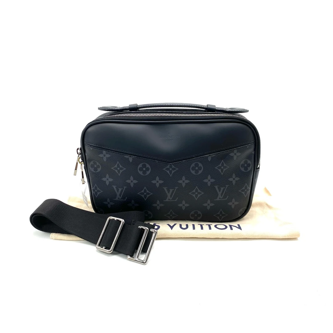 99新 LouisVuitton/路易威登 黑老花胸腰包 尺寸27/17