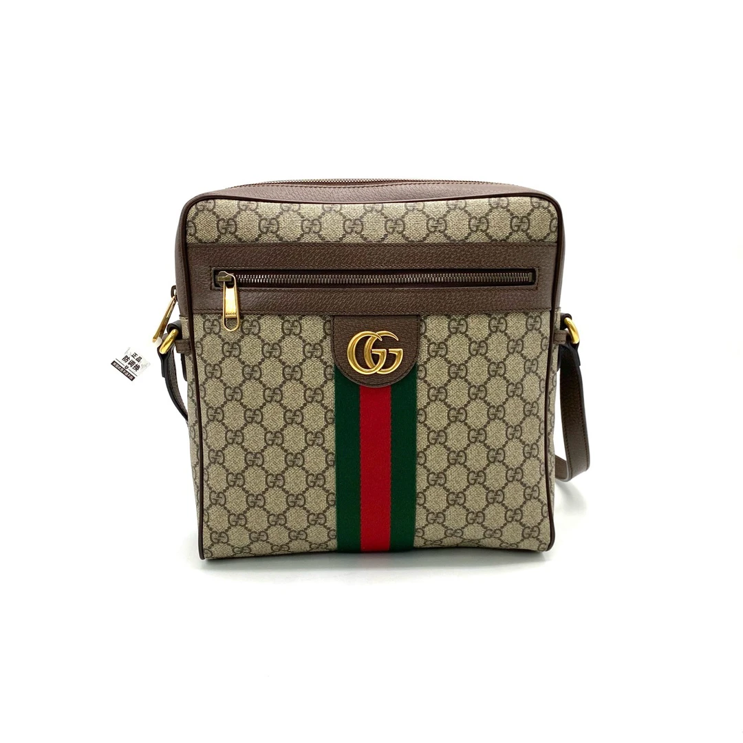 99新 GUCCI/古驰 Ophidia系列GG邮差包 尺寸27/28