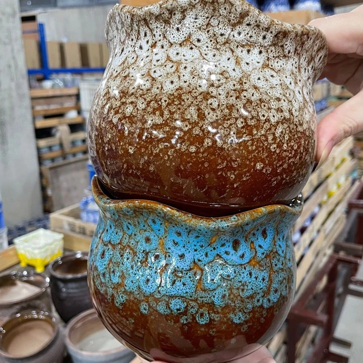 【直播专享】爆款石斑窑变花盆陶瓷高温大肚盆大号绿植盆景a974