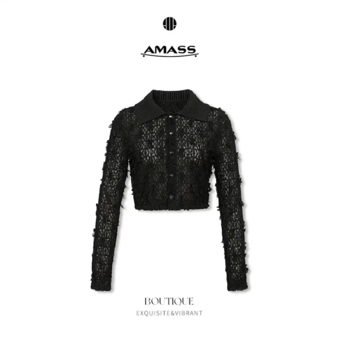 AMASS/阿玛施限量款高级优雅气质蕾丝透视上衣6300036