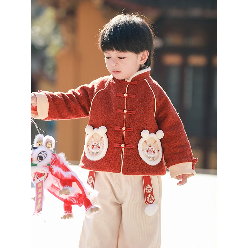 【小萌龙】儿童拜年服冬季龙年新款男童国风过年服过年喜庆新年衣服