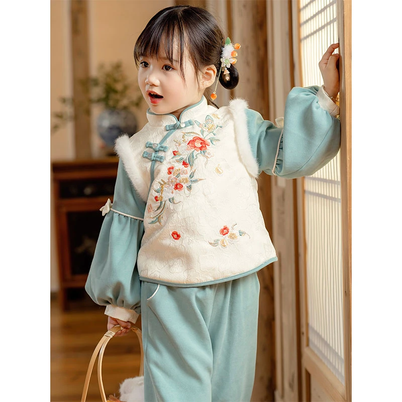 冬檀-新款汉服女童冬季中国风唐装