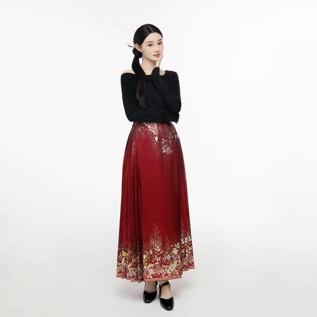 丞纪司【鎏金玫瑰】国风日常高端明制古风汉服女装秋冬新款马面裙