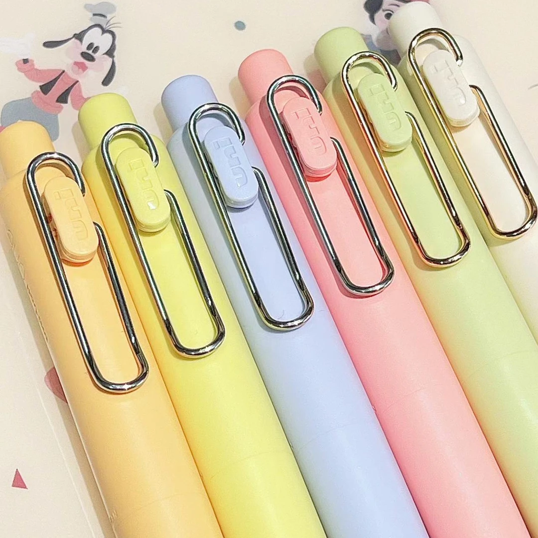 uni三菱铅笔小浓芯小胖丁笔0.5玫瑰金限定按动中性笔可换替芯