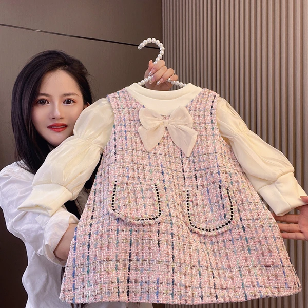 小香风女童秋冬季两件套2024新款时尚超仙女宝宝网红同款裙子