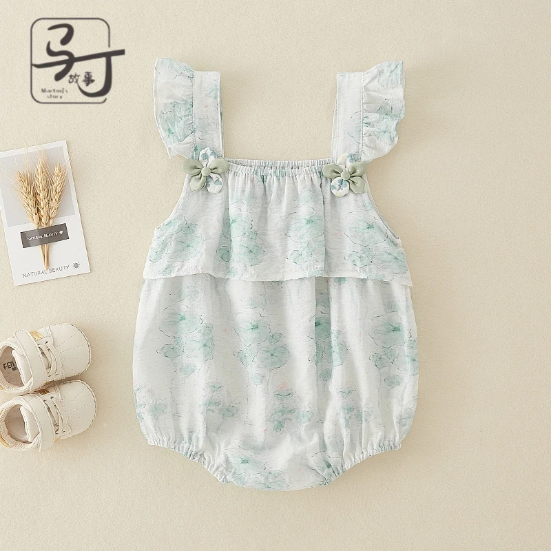 包屁衣女宝宝夏装0一1岁新生婴儿夏季衣服满月百天背心三角连体衣