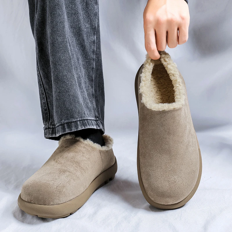 小土豆2025新款勃肯鞋冬季加绒棉鞋男女一体雪地靴一脚蹬-M