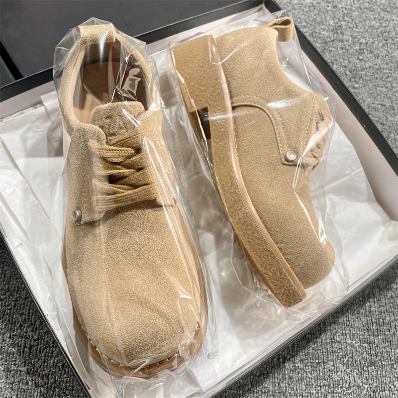 【莆田牛货】米奇圆头德比鞋男女款2025秋冬季新款情侣款登山休闲靴