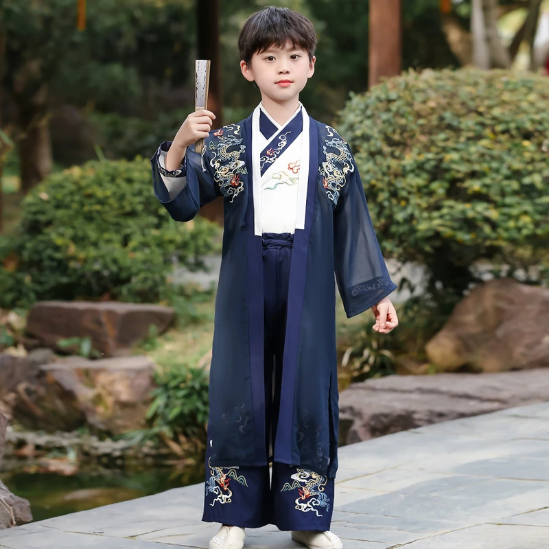 男童汉服春夏季古风帅气高端少爷服小男孩古装唐装中国风2024新款
