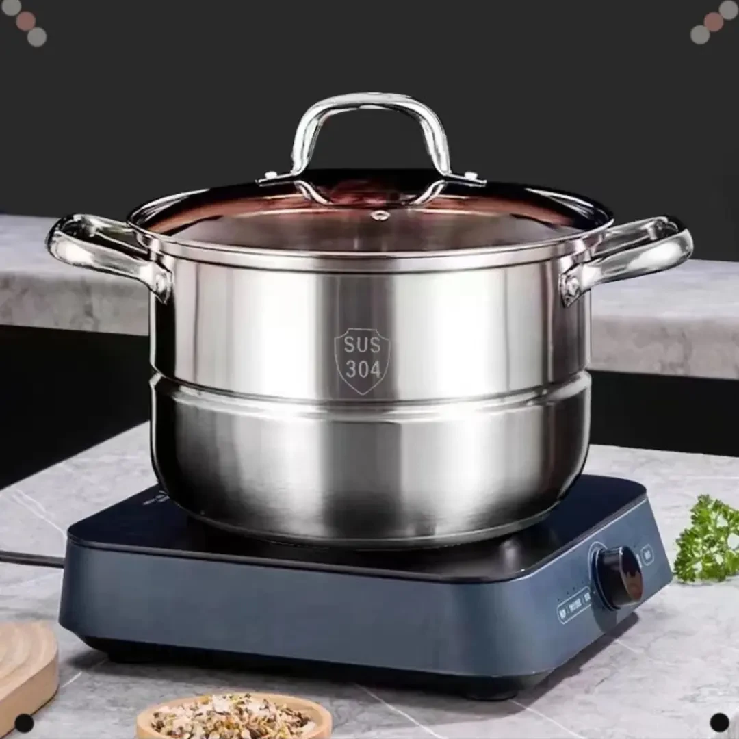 双层加厚不锈钢蒸锅26CM多功能家用蒸煮多用锅