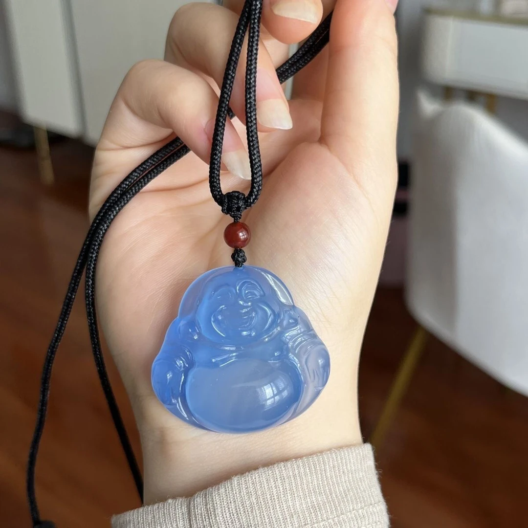 天然玛瑙兰玉髓冰佛，平安扣，叶子男女平安富贵财运来挂件