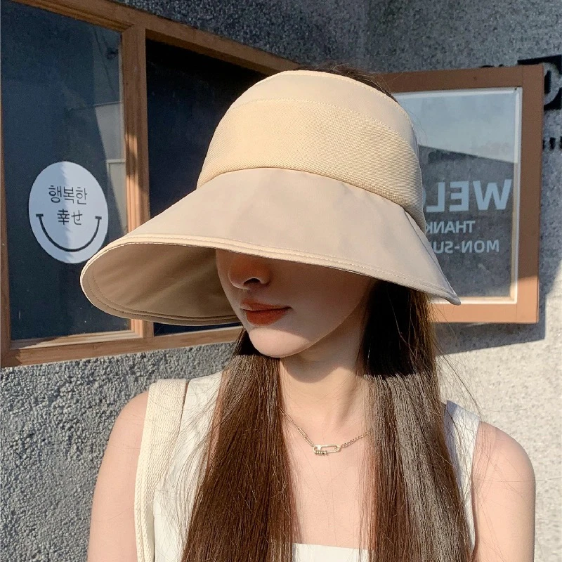 空顶防晒帽2024新款夏季大帽檐防紫外线太阳帽子女uv遮阳帽