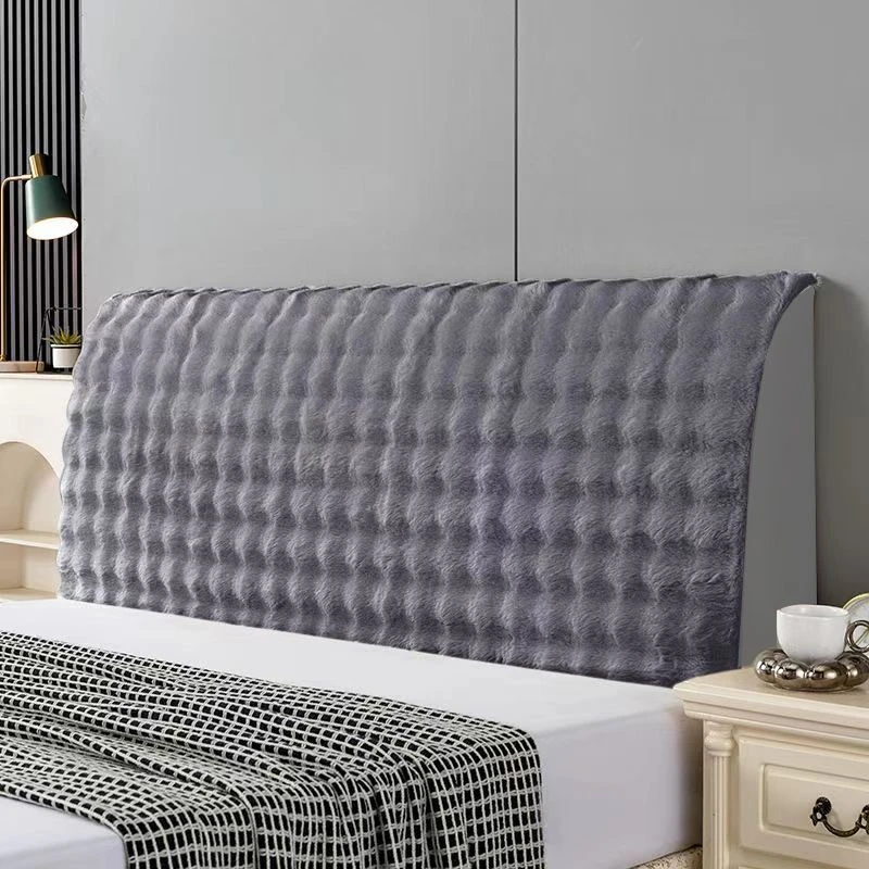 加厚舒适 毛绒床头罩简约现代床头套加厚木床靠柔软时尚弹力全包