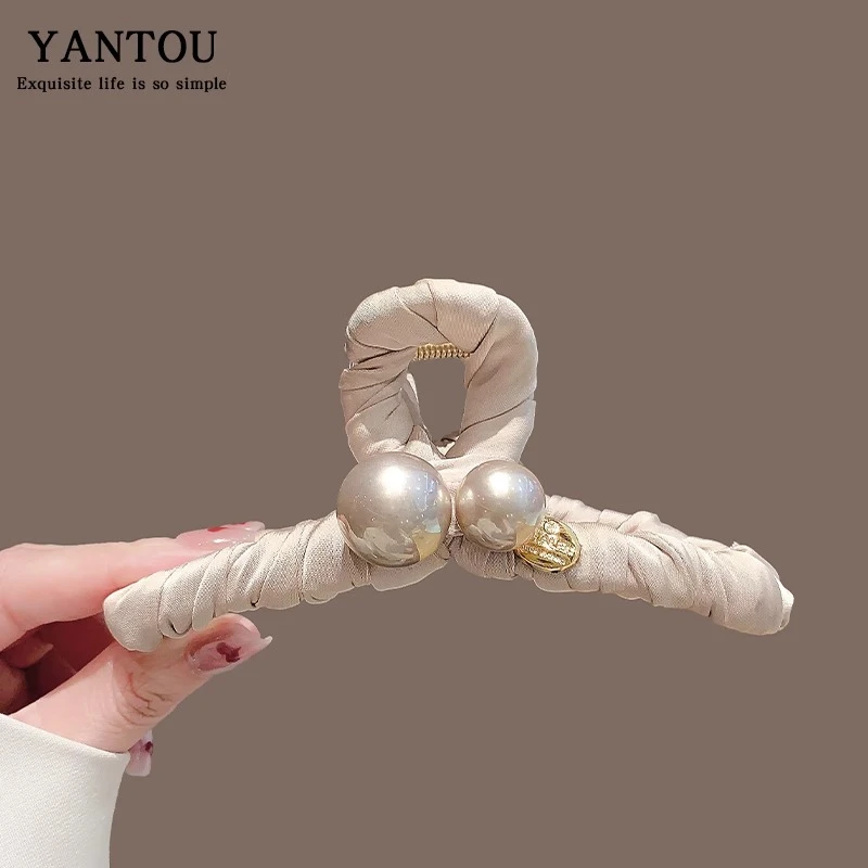 珍珠抓夹大号女后脑勺头发盘发夹子头饰高端精致2024新款韩系发夹