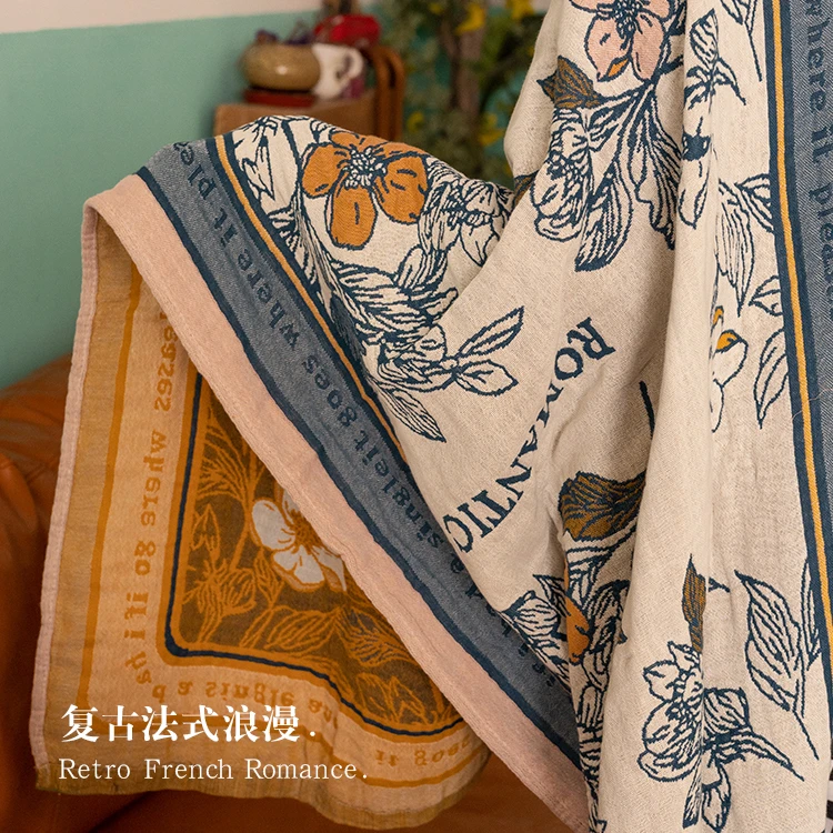 路约威格纱布纯棉浴巾女复古全棉加大洗澡毛巾男家用新款吸水不掉