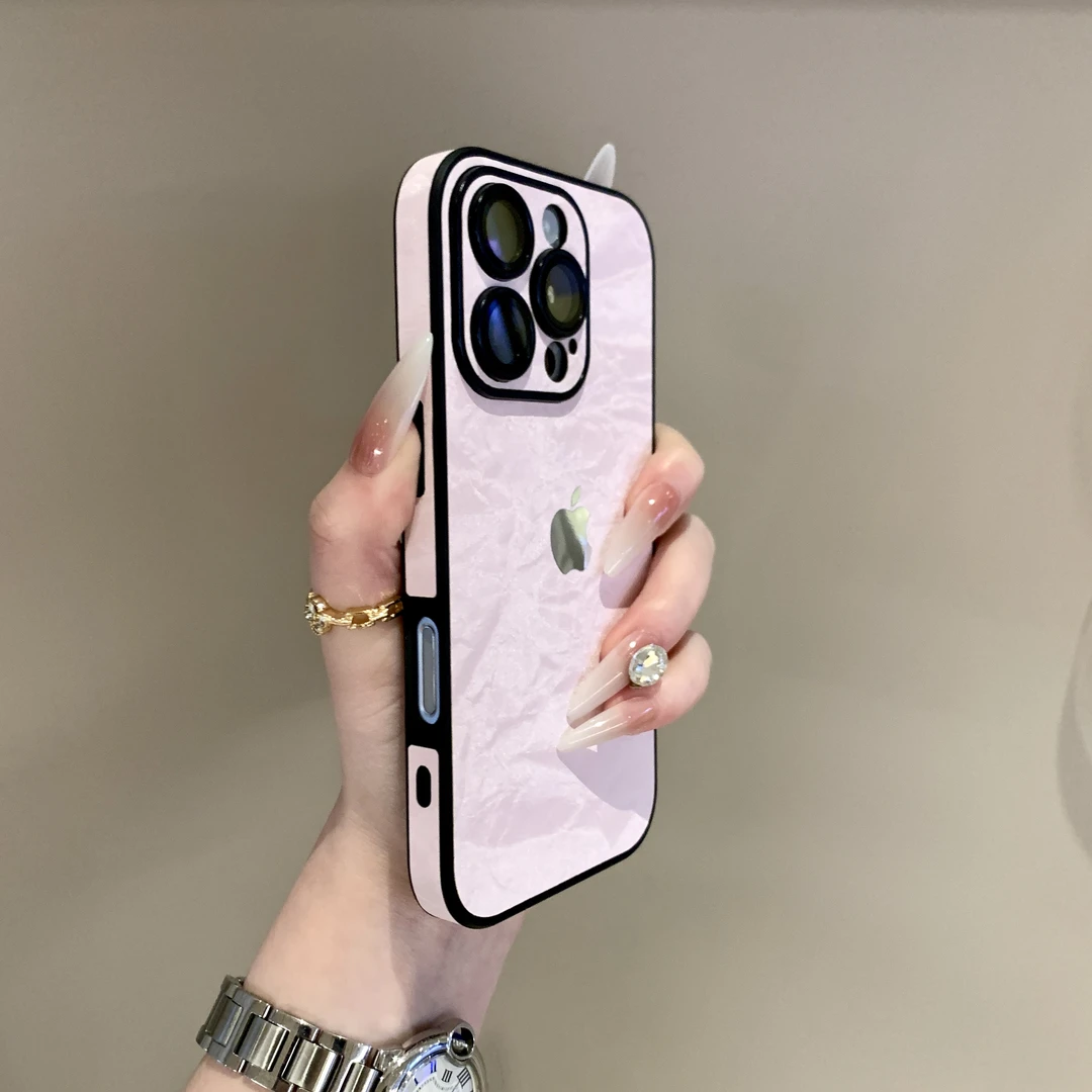 全包边绒布纹适用iPhone16promax手机壳15pro情侣14时尚13/12个性