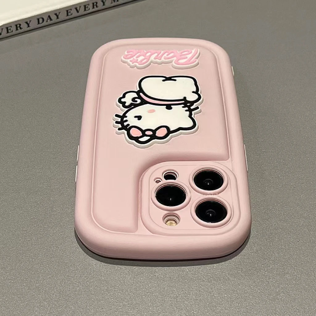 卡通可爱粉色凯蒂猫iPhone14promax手机壳苹果13立体12新款11软xr