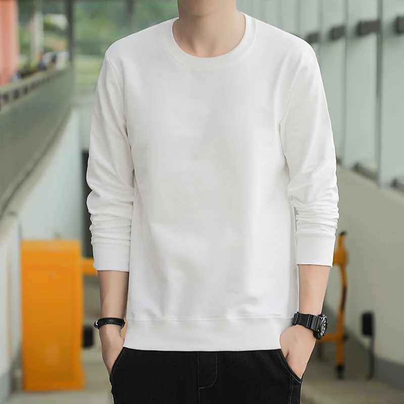 卫衣秋季男上衣春秋新疆棉落肩圆领套头长袖男女情侣装重磅打底衫