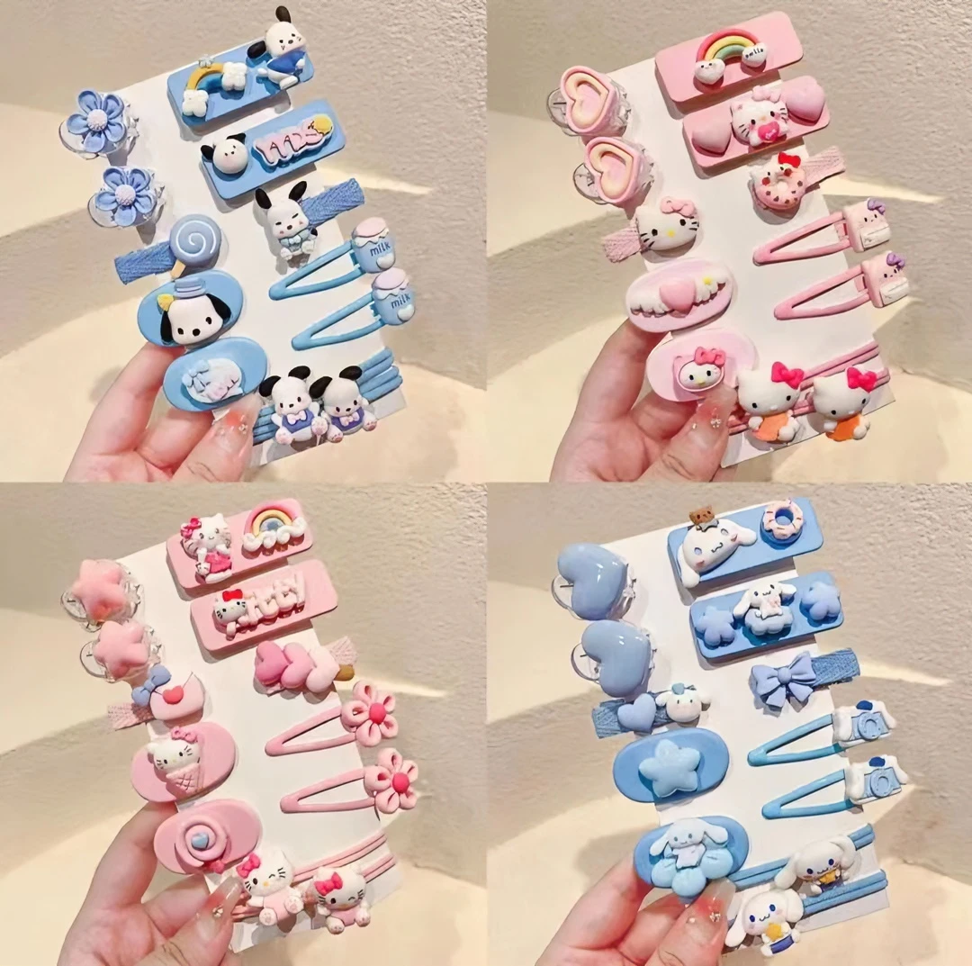 【12件套】hellokitty发夹一整套bb发卡头发饰新娘玉桂狗头饰